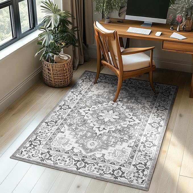 Lessymo 3 x 5 Area Rugs for Living Room- Machine Washable Area Rugs Boho Faux - Image 7