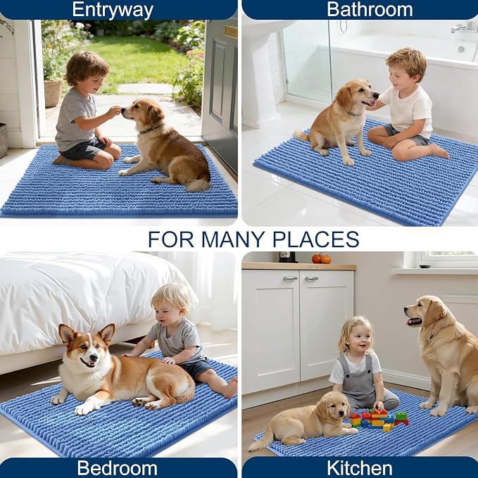 OLANLY Dog Door Mat for Muddy Paws 40x32, Ultra Absorbent Chenille Mud Doormat - Image 8