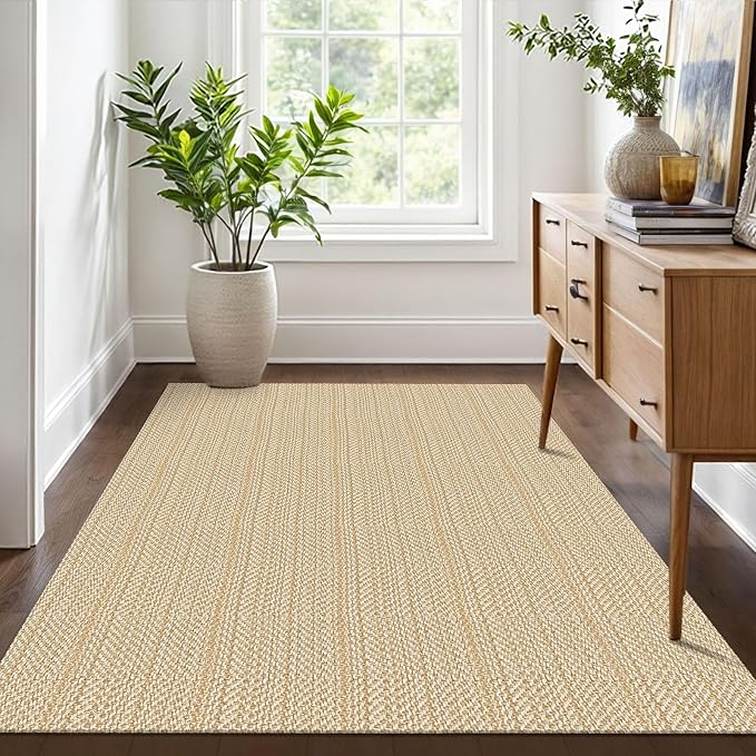 IOHOUZE Washable Area Rug 4x6 Non Slip Rubber Backed Woven Rugs - Image 8