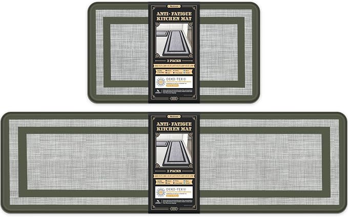 Mattitude Kitchen Mats Set of 2 Cushioned Rugs Anti-Fatigue Mats by Mattitude