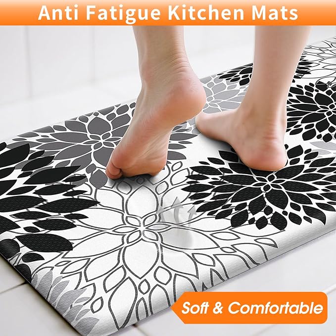 StepLively Kitchen Mats for Floor 2PCS, 0.47" Anti Fatigue Mats for Kitchen - Image 4