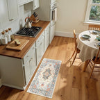 RELEANY Area Rugs Small 2'x4' Washable Non-Slip, Floral Vintage Distress - Image 2
