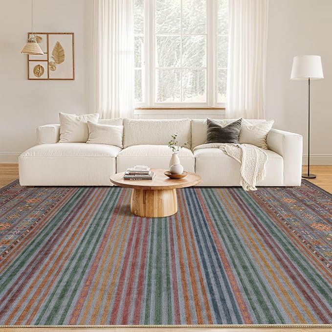 Nakagishi 9X12 Area Rugs Living Room: Washable Large Vintage Rug Neutral - Image 4