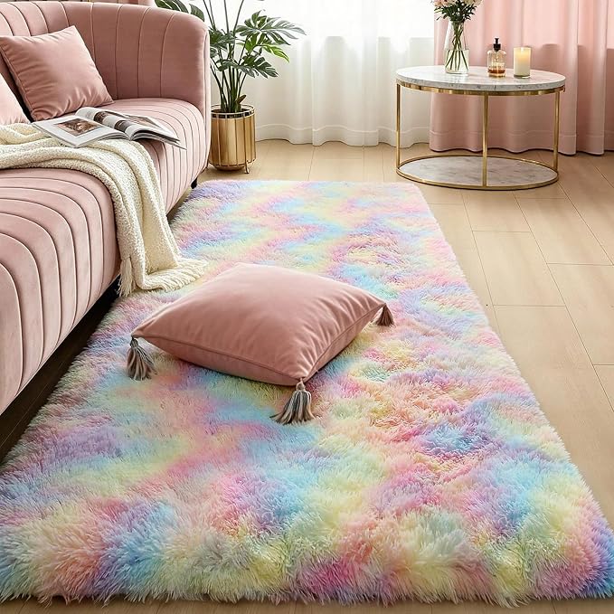 KCHOWUA Fluffy Fuzzy Unicorn Thick Rugs by KICHOWUA