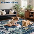 GarveeHome Zebra Teal Washable Rugs 5x7 - Image 8