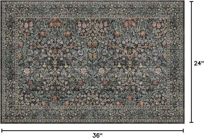 Dark Green Washable Entry Rug - Image 2