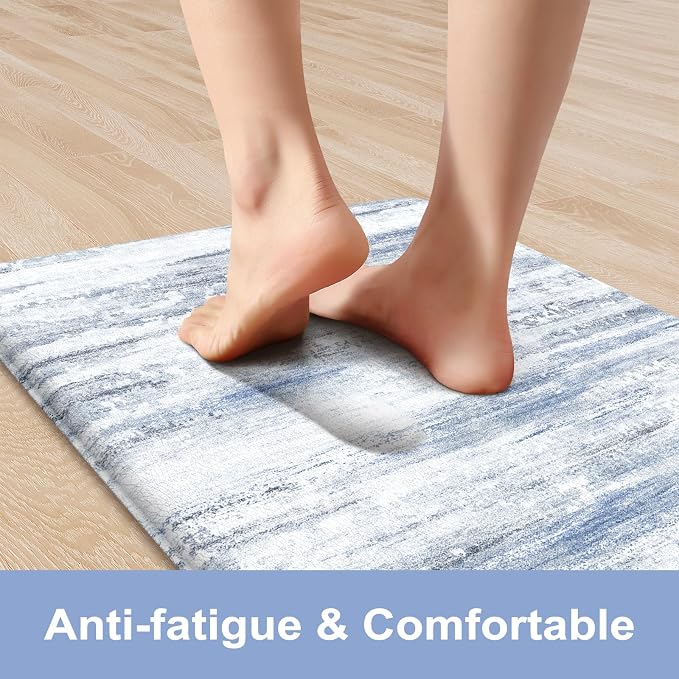 KIMODE Anti Fatigue Kitchen Mats 17"x47"+17"x29", Abstract Kitchen Rugs Sets of - Image 2