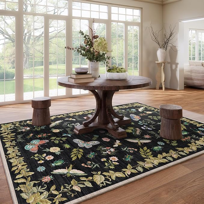 Washable Area Rug for Living Room: 8x10 Area Rugs Vintage Rugs Stain Resistant - Image 7