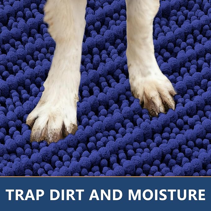 Smiry Dog Door Mat for Muddy Paws 30x20, Absorbent Dirt Trapper, Non-Slip - Image 4