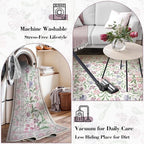 Wonnitar Floral Purple Rug for Bedroom, Washable 5x7 Area Rugs for Dorm - Image 7