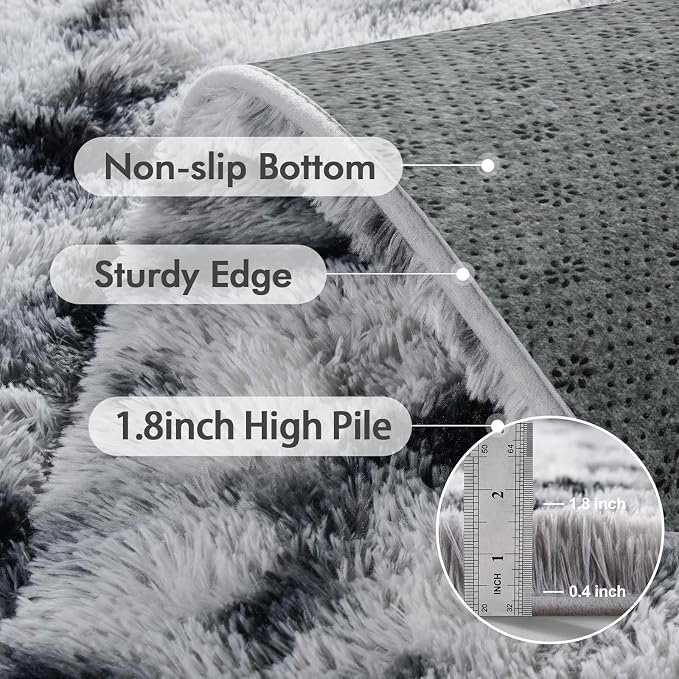 5x7 Ft Large Shag Rugs for Bedroom Living Room Decor for Men Boys, Tie Dyed - Image 5