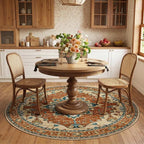 RELEANY Area Rugs Round 6ft Washable Non-Slip, Floral Vintage Distress - Image 3