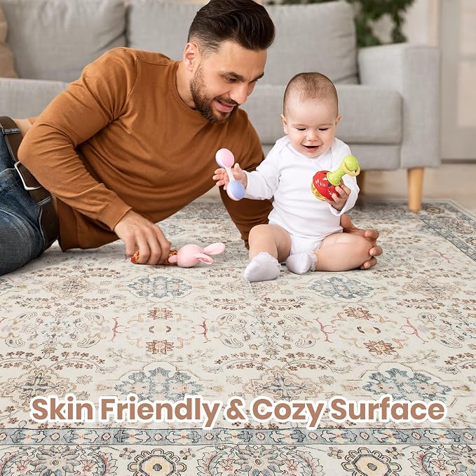 Vintage Living Room Area Rug 5x7 - Image 4