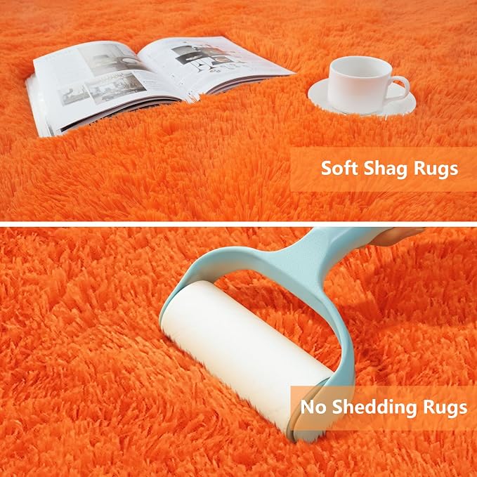 Shag Runner Rug for Bedroom Living Room 3x7 Upgrade Non-Slip Fluffy Soft - Image 4