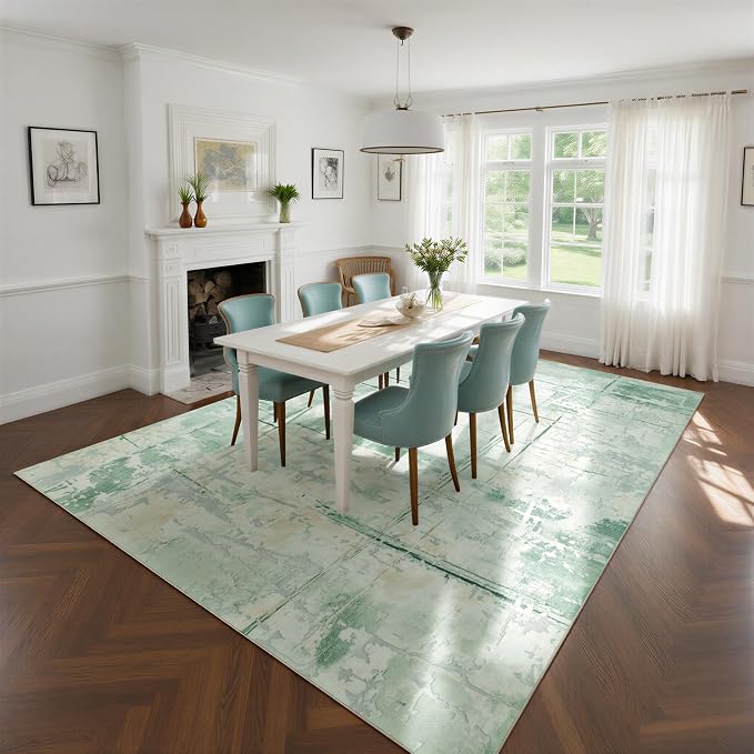 Washable Rugs 8x10 Area Rugs for Living Room, Ultra Soft Faux Wool Retro Carpets - Image 6