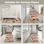 Rug for Hallways Kitchen Runner 2x8 Green, Non Slip Washable Rugs - Image 3