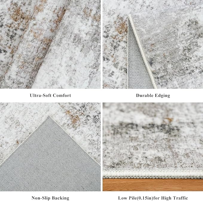 12x12ft Square Living Room Rug – Non-Slip Washable Extra Large Floor Carpet - Image 5