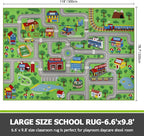 Capslpad Kids Rug Educational Play Rug 6.6' x 9.8' Classroom Rug Traffic Road - Image 2