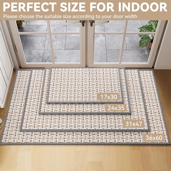 YDKGL Door Mat Entrance 24"x35", Dirt Resistant and Absorbent, Non-Slip Rubber - Image 2