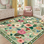 RELEANY Floral 5x7 Area Rugs Washable Print Boho Cute Carpet Non Slip Flower - Image 2