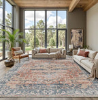 Rugxara 9x12 Area Rugs for Living Room Bedroom, Large Washable Rug, Coral by Rugxara