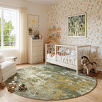 Green Round Area Rugs 4ft Washable Circle Rug - Image 3