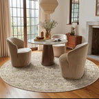 6ft Washable Round Rugs for Bedroom: Circle Living Room Rug Vintage Non Slip - Image 6