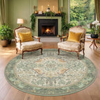 Hazo Haus Washable Sage Green 5ft Area Round Rug by HazoHaus