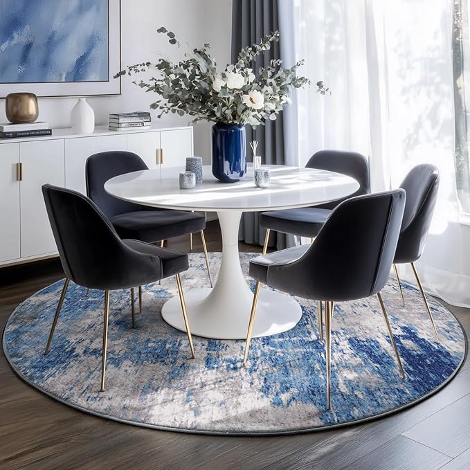 RELEANY Washable Area Rugs 6ft Non-Slip Modern Abstract Soft - Image 3