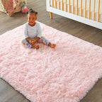 Ophanie Pink Area Rugs for Bedroom Girls, 6x9 Kids Fluffy Fuzzy Furry Shag - Image 5