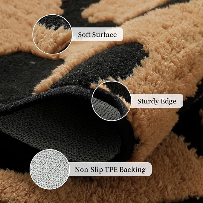 YIHOUSE 5×7 Ft Leopard Area Rugs, Washable High-Low Pile Plush Soft Rug - Image 6
