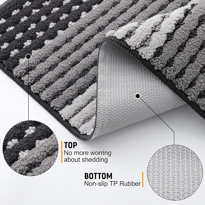 Kitinjoy Indoor Outdoor Door Mat, 59x24 Non-Slip Absorbent Dirt Trapper - Image 3