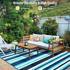 HUGEAR Outdoor Waterproof Rug 6'x9' Plastic Straw Rugs Washable Reversible - Image 5