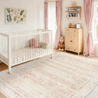 Light Pink Bedroom Rugs 6x9 Vintage Distressed Aesthetic Cute Boho Floral - Image 9