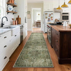 Machine Washable Kitchen Runner Rug: 2'x10' Hallway Rug Non Slip Low-Pile Stain by palohom