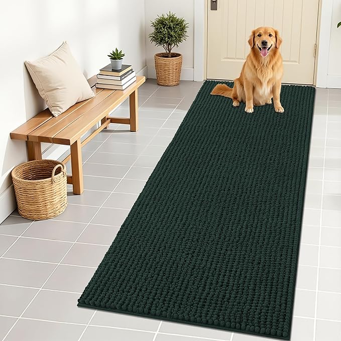 OLANLY Dog Door Mat for Muddy Paws 70x24, Ultra Absorbent Chenille Mud Doormat by OLANLY