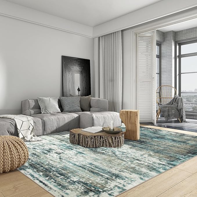 8x10 Area Rugs Washable Rug: Large Modern Abstract Living Room Rug Soft - Image 3