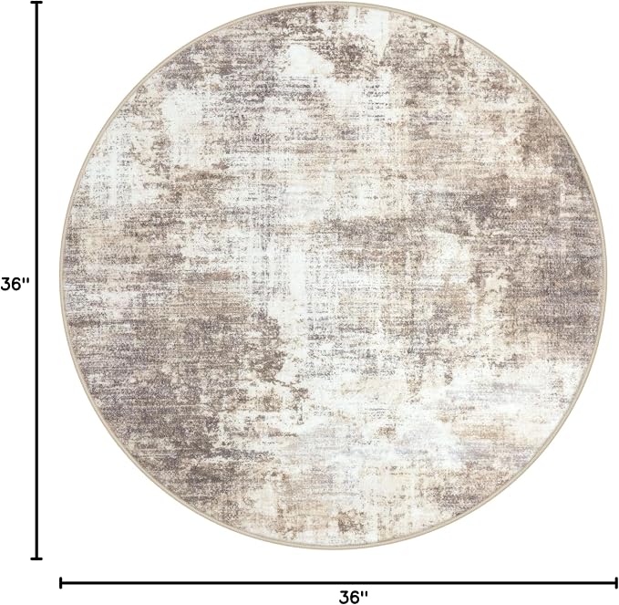 IOHOUZE Round Area Rug 3 Ft Circle Entryway Rugs Round Washable Door Mat Indoor - Image 2
