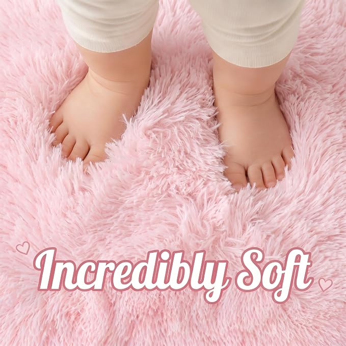 ONASAR Pink Runner Rugs for Bedroom Living Room, 2x6 Bedside Hallway Fluffy - Image 2