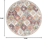 Lahome Moroccan Trellis Washable Round Area Rug, Soft Round Rugs 6ft Ultra-Thin - Image 2