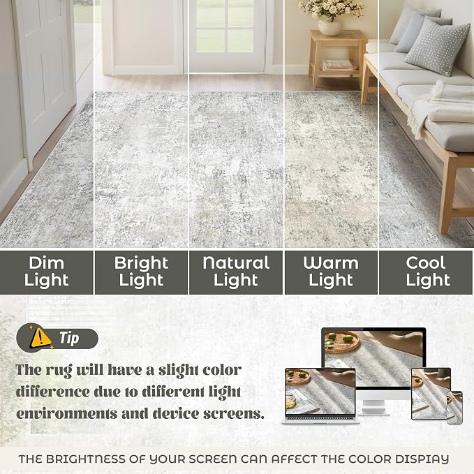 XLUEZ 9x12 Area Rug for Living Room, Washable Modern Abstract Large Area Rug - Image 8