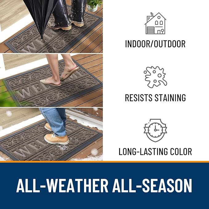 OLANLY Welcome Door Mat Indoor Outdoor Entrance, Heavy Duty Sturdy Front Door - Image 4