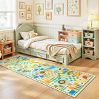 2x6 Green Runner Rug for Kids Bedroom, Kids Hallway Washable Rug, Soft Non-Slip - Image 3