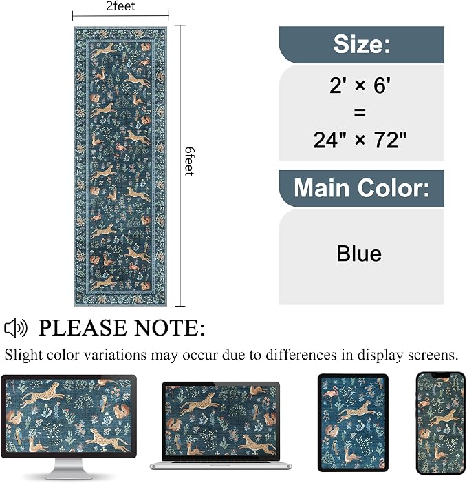 DUKINO 2x6 Rug for Hallway, Washable Kitchen Runner Rug - Image 2