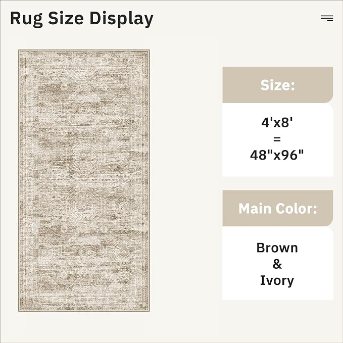Soalmost Hallway Runner Rug 4x8 Wide: Washable Thin Runners - Image 5