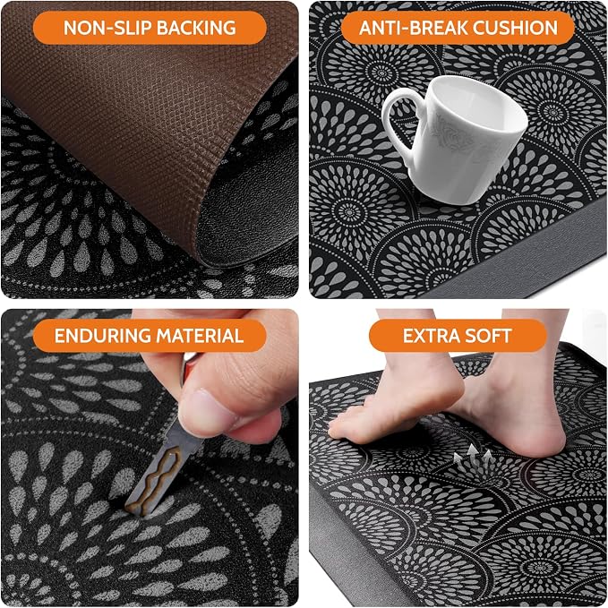 Mattitude 4/5 Inch Kitchen Mat, 20x44in Heavy Duty Ergonomic Comfort Foam - Image 4