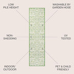 JONATHAN Y Vintage Filigree Indoor Outdoor Runner Rug 2X8 Cream/Green, Madrid - Image 2