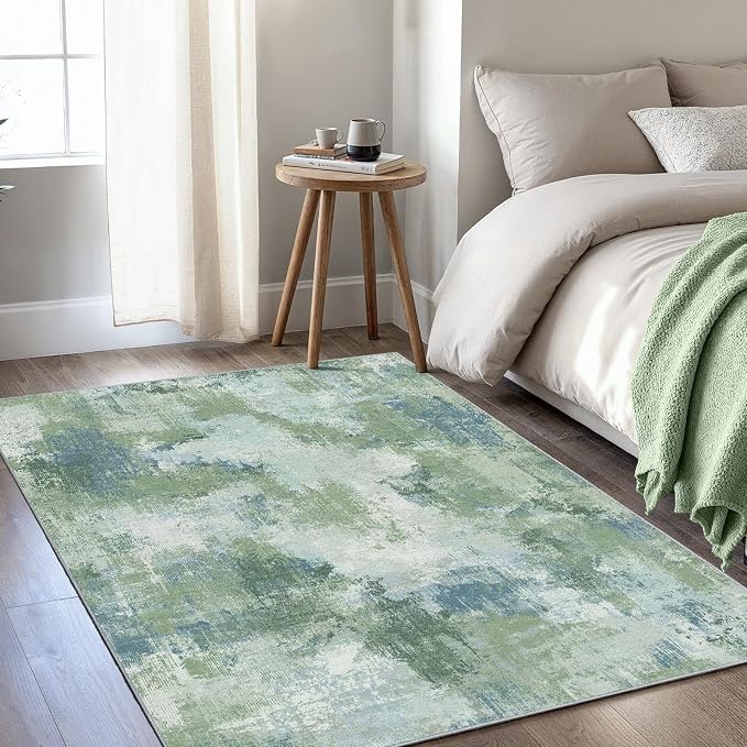 3x5 Area Rug for Bedroom, Modern Abstract Washable Rug by AMADAHOMEFURNISHING