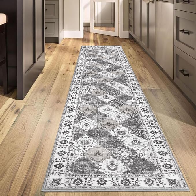 HEBE Hallway Runner Rug 2'x10' Washable, Vintage Distressed Area Rugs Non Slip - Image 7