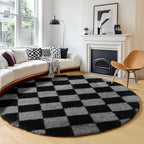 KICMOR Round Rug 4ft for Bedroom, Soft Fluffy Circle Area Rug Cute Fuzzy Shag - Image 3